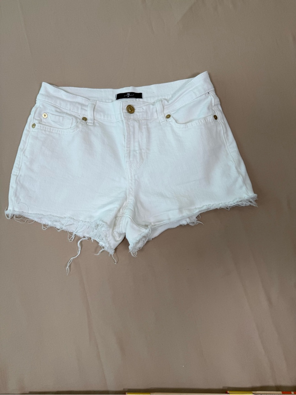 7 For All Mankind “Cut Off Short, Jean Shorts, White, size 26